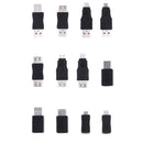 12Pcs/Set OTG USB 2.0 A Male To Female Micro USB Micro-B Mini-B Changer Data