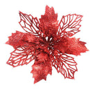 8pcs 15cm DIY Artificial Glitter Flower Xmas Tree Home Wedding Decor (Red)