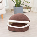 Soft Cat Waterproof Nest Washable Pet Cute Hamburger Bed Kennel (Maroon) A