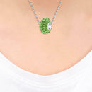 Crystal Ball Pendant Necklace Fashion Rhinestone Choker Jewelry (Green) A