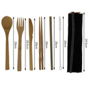 Travel Flatware Bamboo Set Reusable Portable Cutlery Tableware set Campi%!