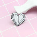 White Love Heart Brooch Cross Pins Alloy Badge Backpack Jacket Decor Gift A