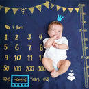 Infant Photography Blanket Props Baby Cartoon Monthly Milestone Background Mat