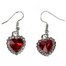 Women's Heart of Ocean Hook Earrings Dangle Earrings Red P6M2