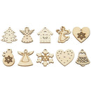 50pcs 3cm Wood Christmas Decor DIY Xmas Tree Hanging Ornaments Pendant (K)