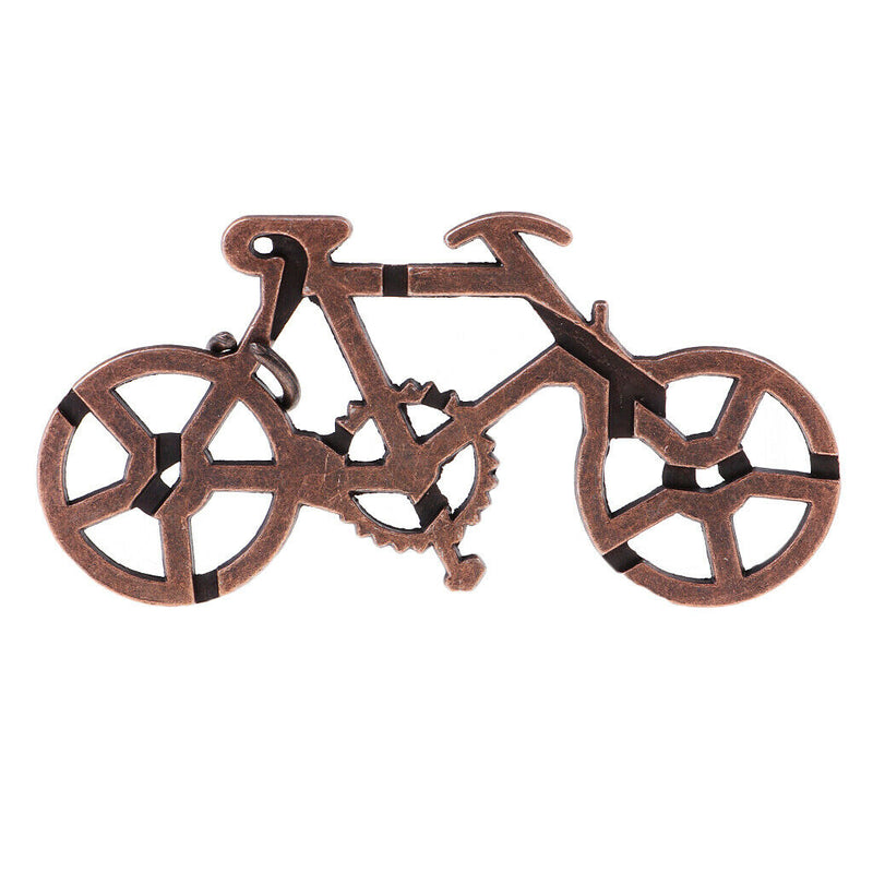 Bicycle Lock Metal Puzzle Brain Teaser Mind Game Toys Steel IQ Test Magic