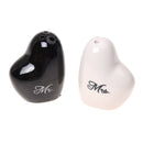 Heart-Shape Ceramic Mr. and Mrs. Salt Pepper Shakers Canister Set Wedding P
