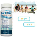 50Pc 6In1 Spa Swimming Pool Test Strips Hot Tub Chlorine PH TH Testing F5C1