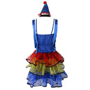 Colorful Circus Clown Costume Princess Fancy Dress Canival Christmas Outfit