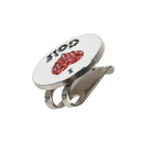 Magnetic cap clip removable metal golf white red I love GOLF marker set