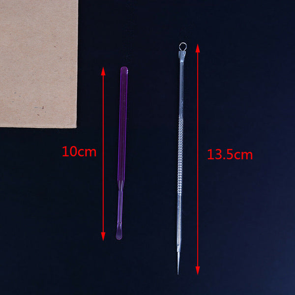 Stainless Steel Blackhead Acne Acne Extractor Remover Needle + Ear Spoon toolTCE