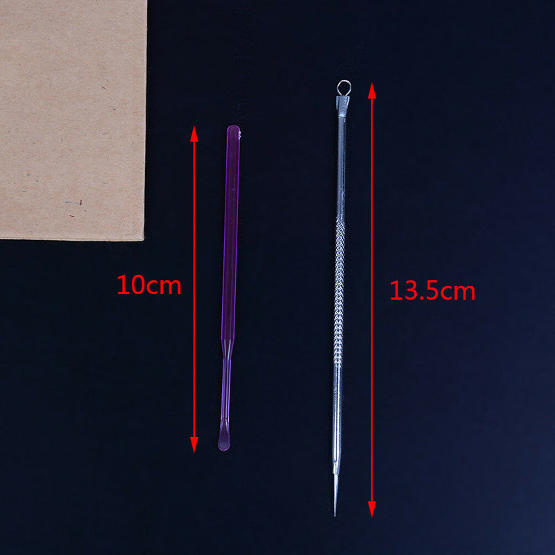 Stainless Steel Blackhead Acne Acne Extractor Remover Needle + Ear Spoon toolTCE