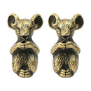 2pcs Brass GoldenFeng Shui Statue Chinese Zodiac Animal Mouse/Rat Birthday Gift