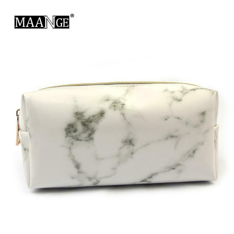 Marble Cosmetic Bag Makeup Brush Powder Makeup Tool Storage Pouch (Bag) A