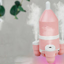 Mini Compact Rocket Shape Humidifier USB Ultrasonic Air Purifier LED Incens