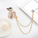 Fashion Brooch Rhinestone Bells Snowman Badges Jacket Xmas Gift (Style 5) A