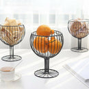 Geometric Hollowed Out Wrought Iron Cupped Fruit Basket Home Living Room Sn