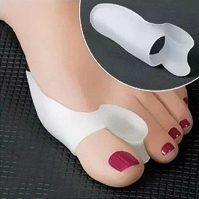 2 Silicone Gel Bunion Toe Protector Straightener Corrector Spreader Splint Pads
