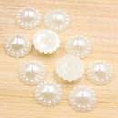 100Pc Ivory Flat Back Flower Beads Wedding Cards Embellishments 11mm Pro