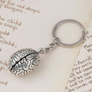 Brain Keychain Alloy Smart Brainiac IQ Key Ring Fob Chain Medicine Human Y3L7