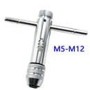 1pcs M5-M12 Adjustable Ratchet Tap Wrench Reversible Short Type Straight Handle