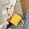 Women Mini Shoulder Bag Alligator PU Tote Chain Crossbody Pouch (Yellow)