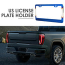 Burnt Blue Stainless Steel License Plate Frame US Canada Vehicle Tag Holder