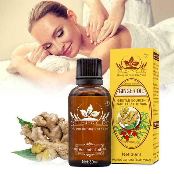 30ML 100% Natural Plant Ginger Oils Therapy Lymphatic Drainage Massage Comf W7Z9