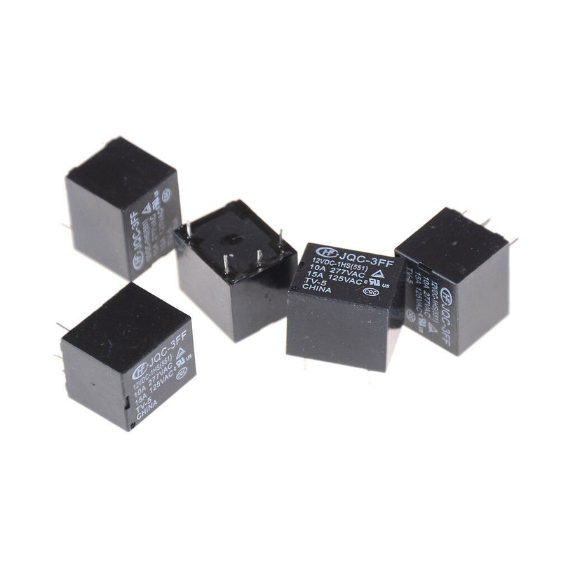 5Pcs 12VDC SRD-S-112DM 15A 125VAC 4Pins Coil Power RelayA.AU
