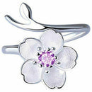 Women Ring Flower Ring Diamond Bend Size Adjustable Open Rings Wedding Jewe J4J4