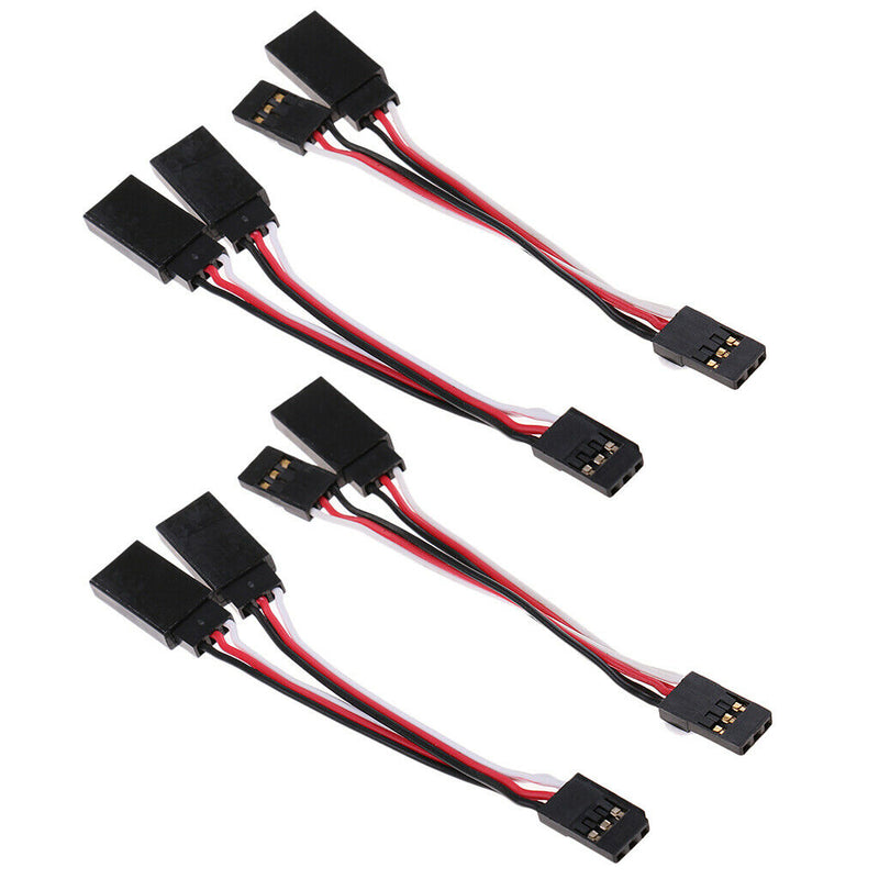 Set of 4 Y-Harness Male to Female Plug 2 In 1 Convert Wire for Futaba JR Servo