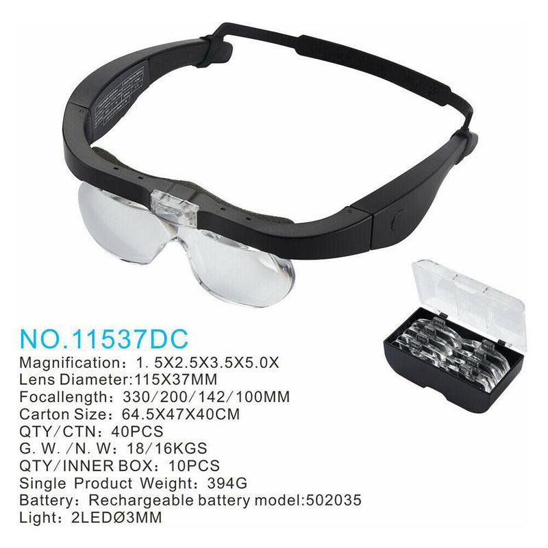 1.5X 2.5X 3.5X 5.0X Magnifying Glasses Magnifier with LED Light for Reading