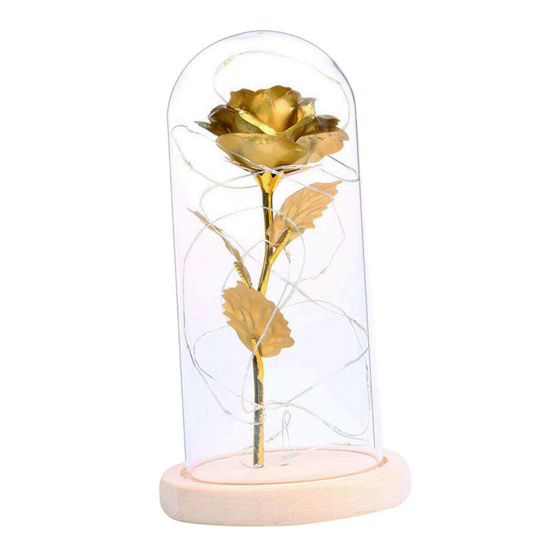 Mini Light Nightlight Rose Shaped With Wood