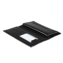 Men's Long Business Faux Leather Wallet Credit Cards Holder (Black)