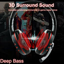 3.5mm Wired Gaming Headset Headphones with Mic for PS4 Xbox One PC (Red)