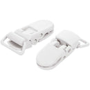 50 pcs Pacifier clip suspender strap white plastic clip