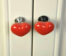 Heart Shaped Ceramic Door Drawer Bin Handle Pull Knob Hardware Red 38mm S