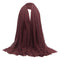 2pcs Womens Elegant Cozy Cotton Long Scarf Solid Pleated Hijab Headscarf