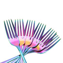 Stainless Steel Table Forks Set, 6Pcs Rainbow Color Stainless Steel Tablewa