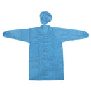 Men Women Blue Point Collar Anti Static Clean Room ESD Overall Gown w Cap X