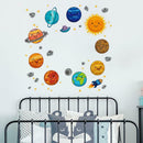 Cute Cartoon Planets Removable Wall Stickers Waterproof Kids Bedroom Decals