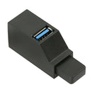 Mini 3 Ports USB 3.0+2.0 Splitter USB Hub Data Box Adapter With Lanyard Black
