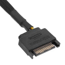 Sleeved SATA 15Pin to 2 Way 3/ 4Pin Fan Power Adapter Extension Cable Wire  A