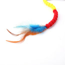 Cat Teasing Stick Colorful Pompom Feather Wand Fun Pet Teaser Rod Toys (02) A
