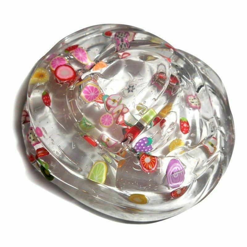 5X(New creative clear crystal fruit mud Non-stick jelly mud DIY box decomp Q8Q6)