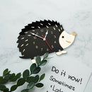 Hedgehog Wall Clock Wooden Animal Clocks Living Room Bedroom Office Decor W