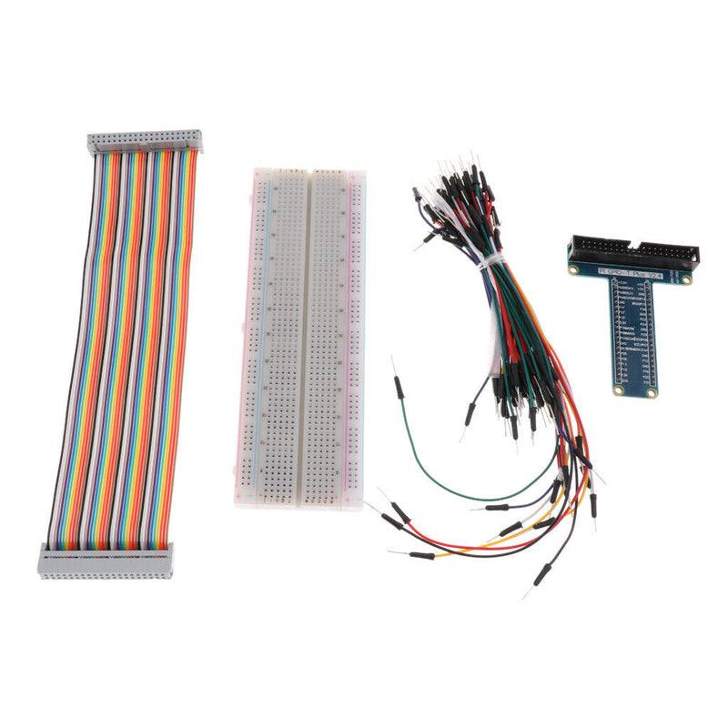 Breadboard & GPIO Board +65x Jumper Cable & Ribbon Cable for Raspberry Pi 3