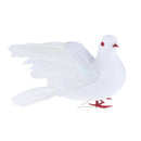 2Pcs Artificial Foam Feather White Doves Birds Arts Craft Home Wedding