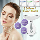 LED Photon Therapy Neck Face Lifting Massager Vibration Reduce Tighten Skin L7A4