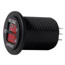 DC 12-24V Red LED Dual Display Voltmeter Ammeter Round Panel for car motorc
